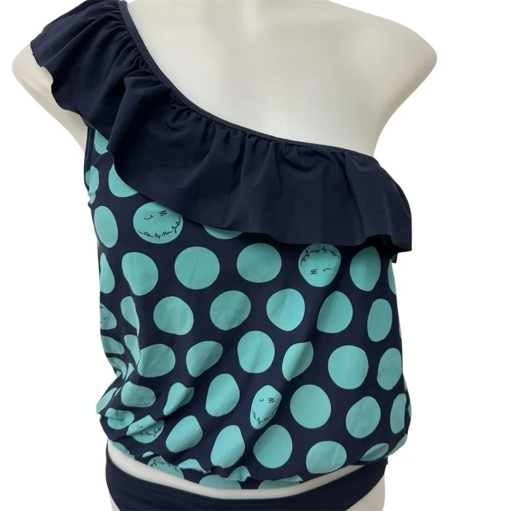Marc Jacobs Two Piece Swimsuit One Shoulder Ruffle Top Size P Bottoms Size S